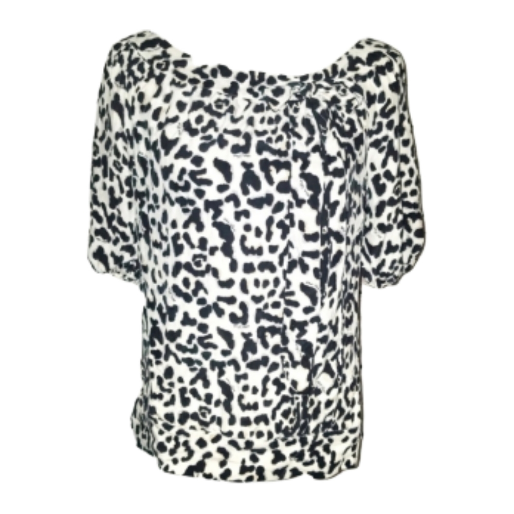 White House Black Market | Animal Print Blouse Top